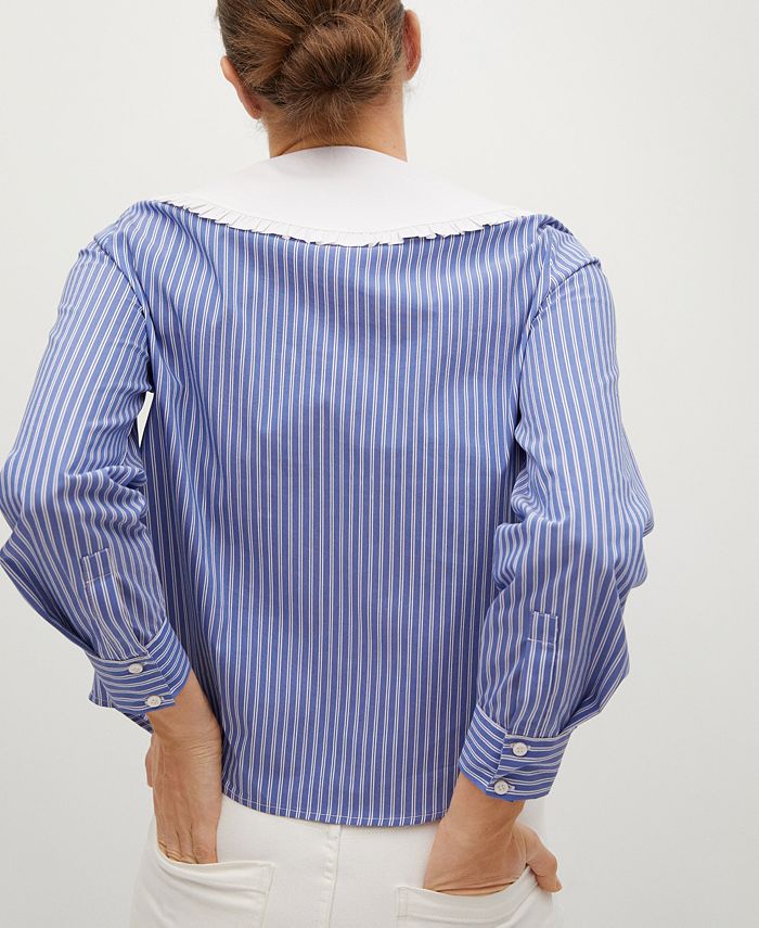 mango babydoll collar cotton shirt