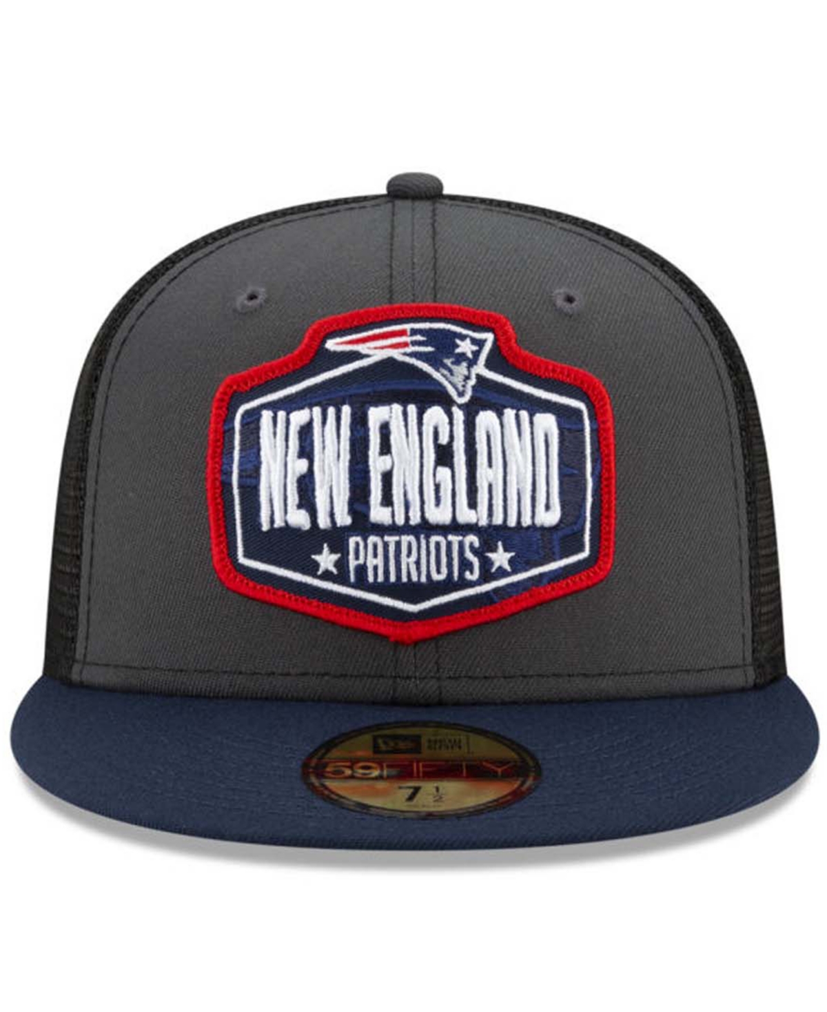 Shop New Era New England Patriots 2021 Draft 59fifty Cap In Graphite,black,navy