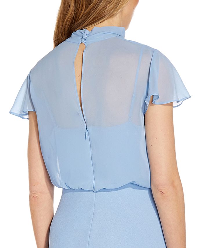adrianna papell tie neck dress