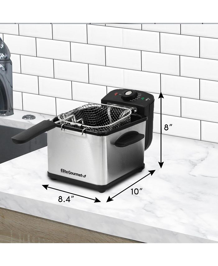 Elite Gourmet 1.6 Qt Deep Fryer with Adjustable Temperature Control and
