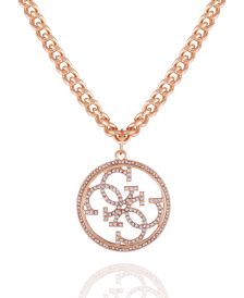 Gold-tone And Crystal Quatro G Pendant Necklace