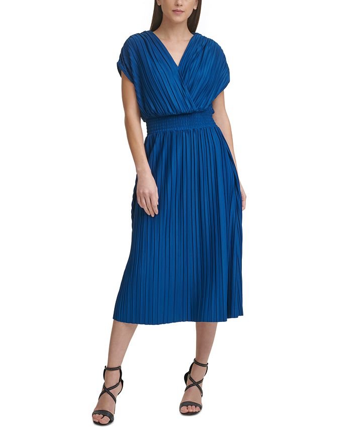 DKNY Pleated SmockedWaist Dress & Reviews Dresses Women Macy's