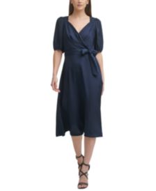 Puff-Sleeve Tie-Waist Dress