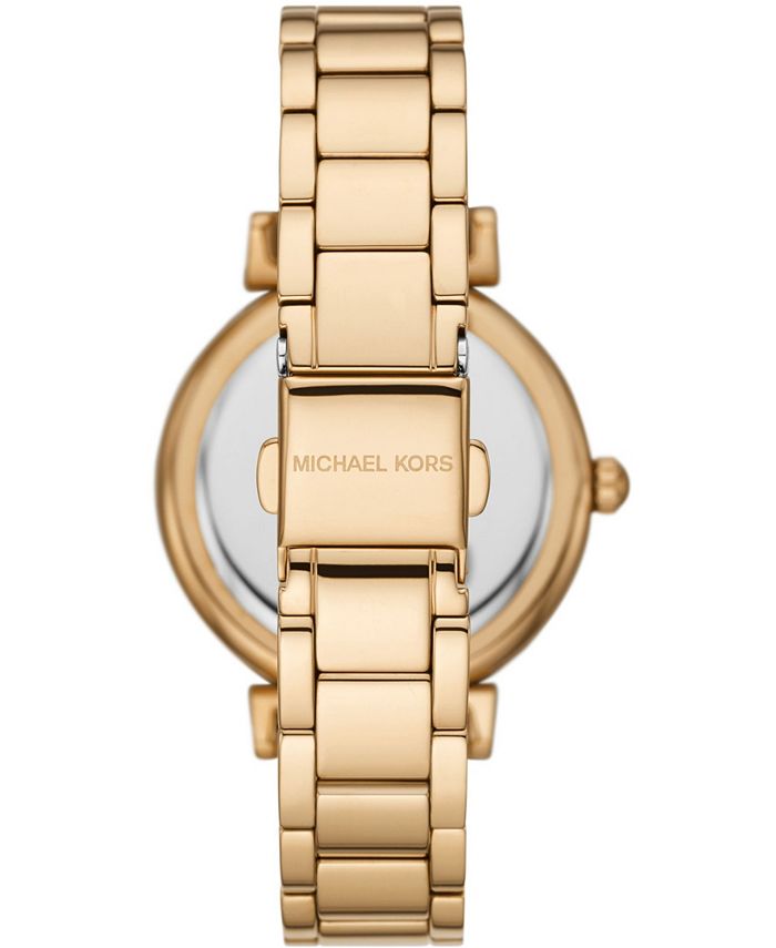 Michael Kors Women's Abbey Gold-Tone Stainless Steel Bracelet Watch ...