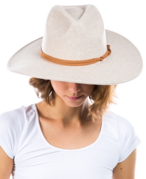 Women's Vegan Suede Knotted Band Wool Blend Felt Hat