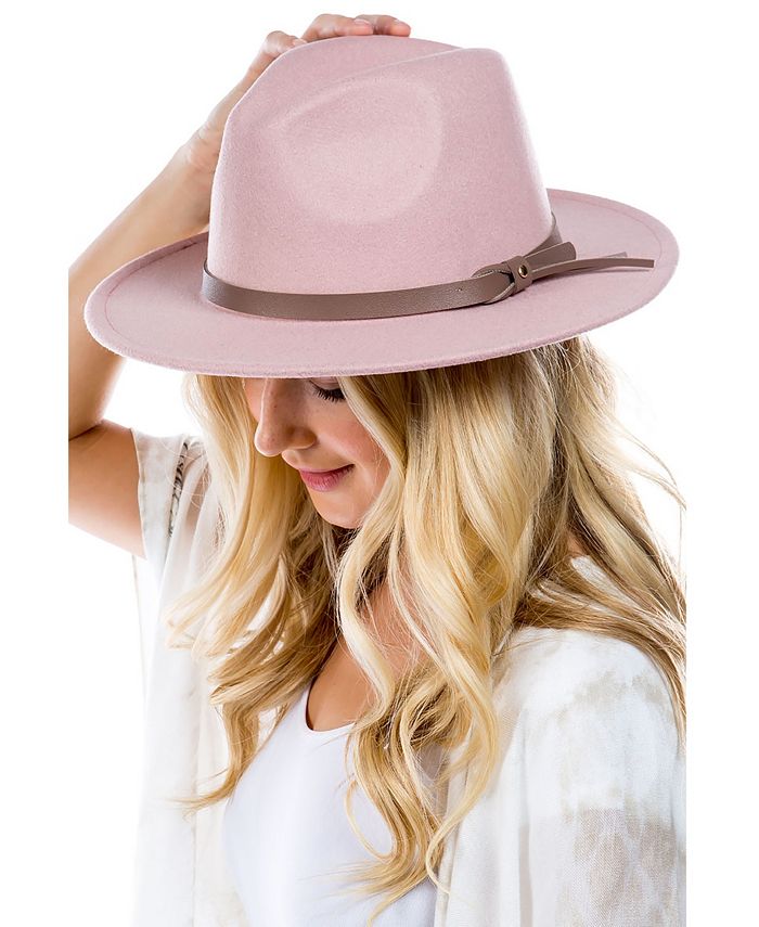 Marcus Adler Women's Vegan Leather Knotted Band Wool Blend Felt Hat