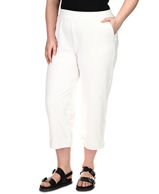 Michael Kors Plus Size Cuffed Crop Pants - Macy's