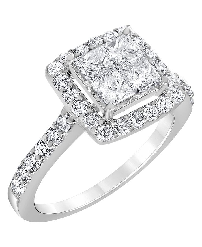 Macy s Diamond Princess Quad Engagement Ring 1 1 2 ct. t.w. in