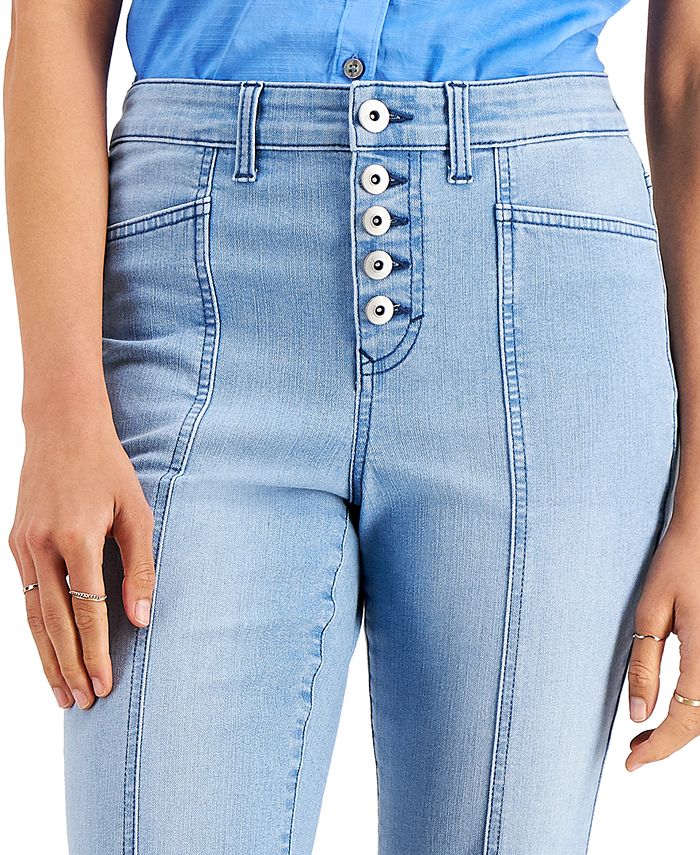 Style & Co Petite ButtonFly Kick Crop Jeans, Created for Macy's Macy's