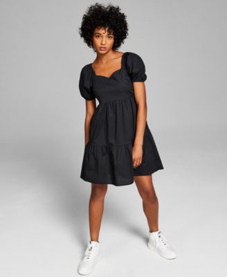 wild fable black dress puff sleeve