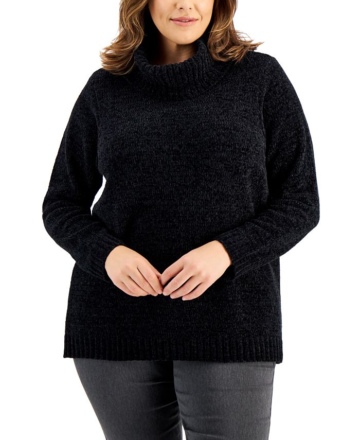 Karen Scott Plus Size Chenille Cowlneck Sweater Created For Macys Macys