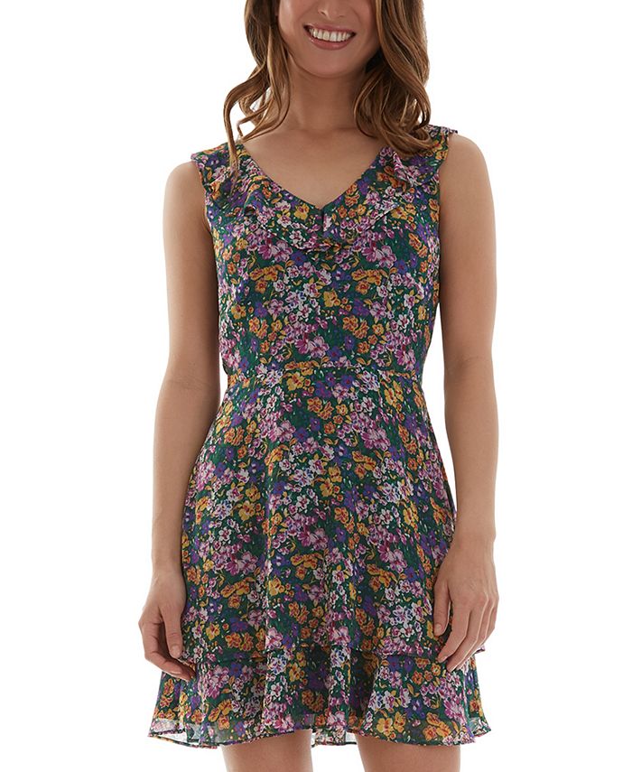 BCX Juniors Floral Print Fit Flare Dress Macy s