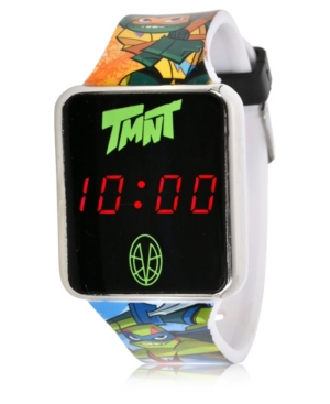 Disney Teenage Mutant Ninja Turtles Kid's Touch Screen Black Silicone Strap Led Watch, 36mm X 33 Mm In Green