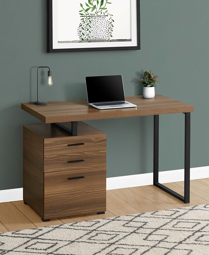 Monarch Specialties Desk with 3 Storage Drawers and Floating Desktop ...