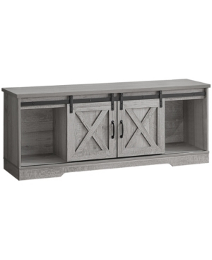 Monarch Specialties Tv Stand With 2 Barn-style Sliding Doors In Gray