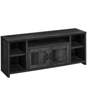 Monarch Specialties Modern Farmhouse Tv Stand With 2 Doors In Black