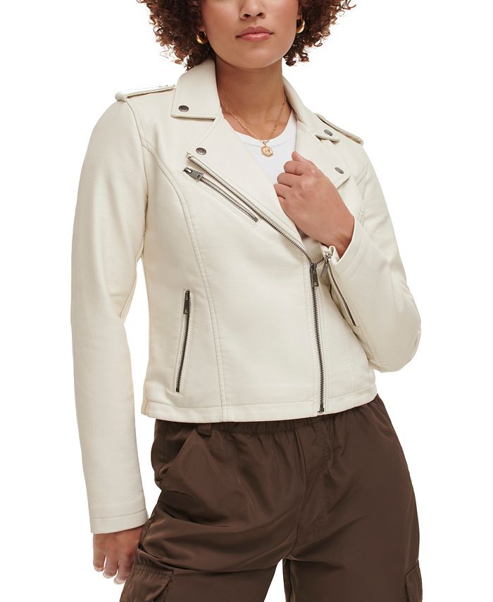 Women's Classic Faux Leather Asymmetrical Moto Jacket
