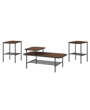 Tiered Mixed Material Accent Table Set of 3