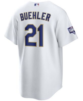 Nike - Los Angeles Dodgers Men's Official Gold Replica Jersey - Walker Buehler
