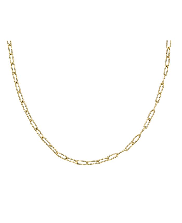 Macy's Textured Paperclip Link 18" Chain Necklace in 10k Gold Macy's