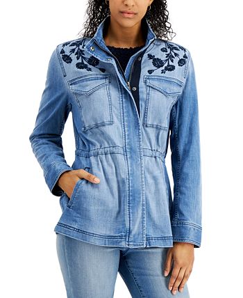 Style & Co Embroidered Jacket, Created for Macy's & Reviews - Jackets ...