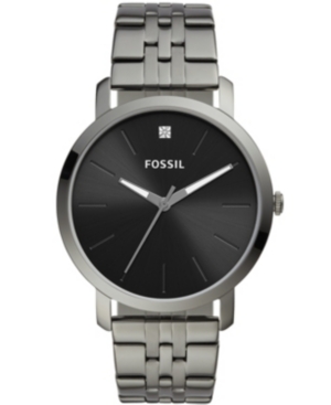 Shop Fossil Men's Lux Luther Three Hand Gunmetal Gray Bracelet Watch 44mm