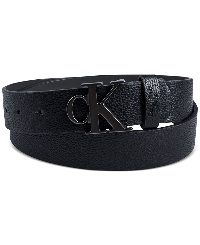 Klein - Men\'s Calvin Plaque Belt Macy\'s Buckle Logo Jean Fashion