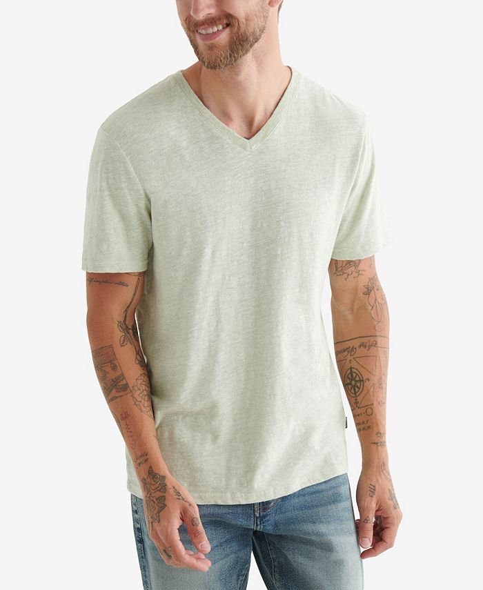 Lucky Brand Men's Linen V-Neck T-shirt - Macy's