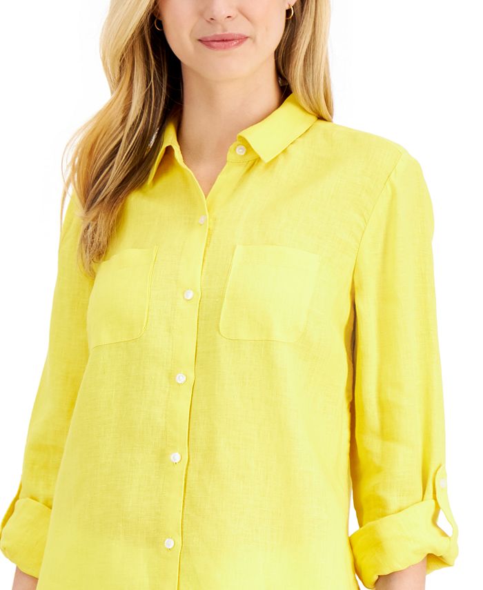 Charter Club Linen Shirt, Created for Macy's & Reviews Tops Women