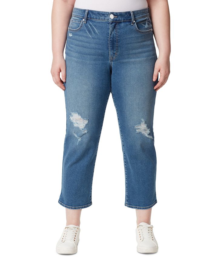FRAYED Trendy Plus Size Ripped Ankle Jeans - Macy's