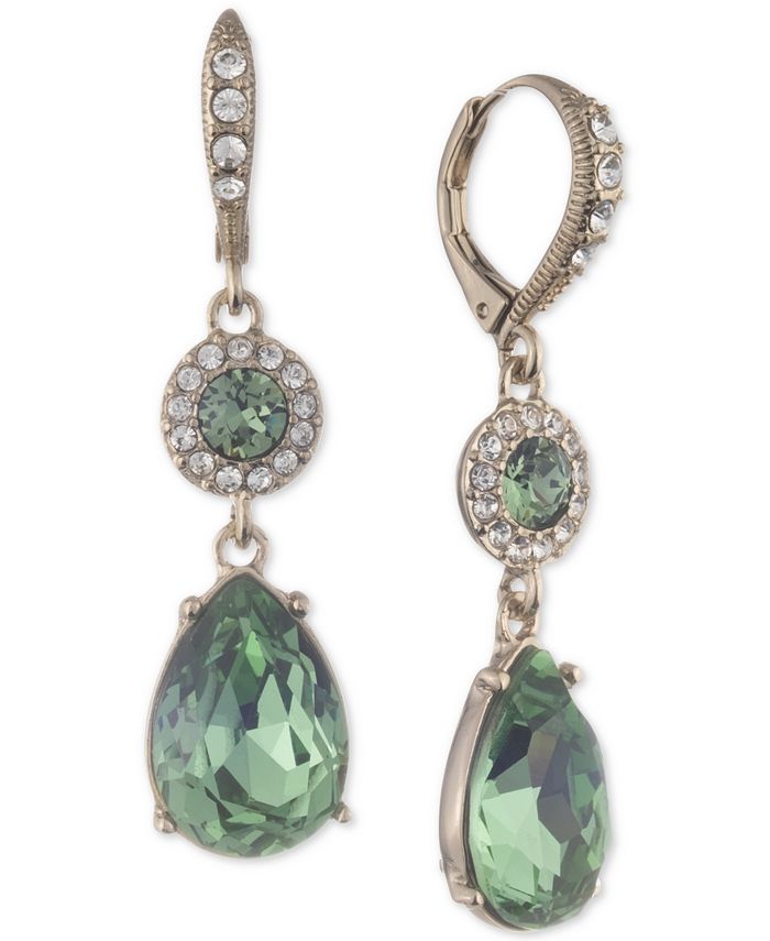 Tres Chic Crystal Drop Earrings With Halo Settings main image 0