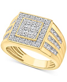 Men's Diamond Cluster Ring (1-1/2 ct. t.w.) in 10k Gold & White Gold