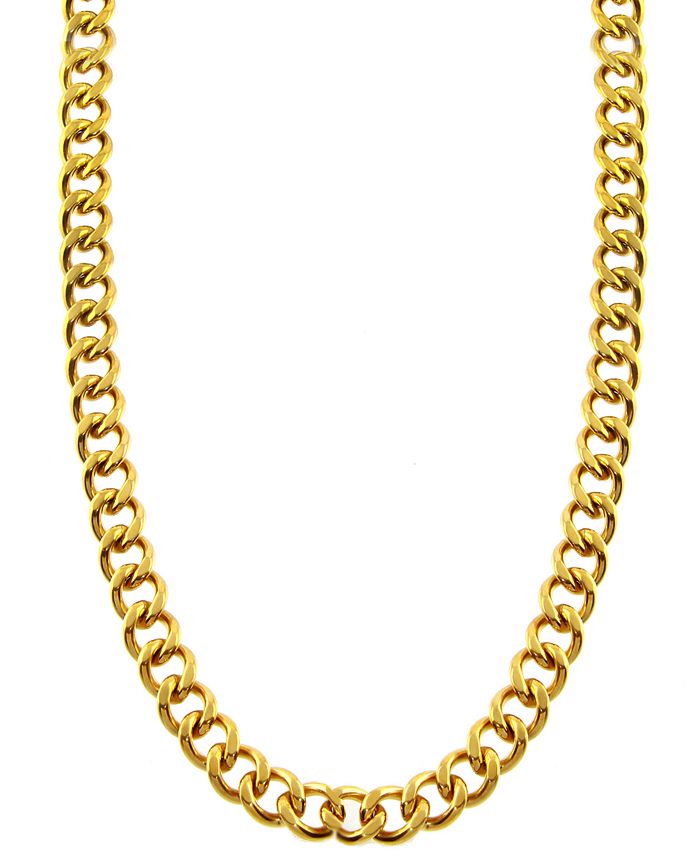 Macy's Curb Link 24" Chain Necklace in GoldTone IonPlated Stainless