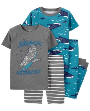 Little Boys Whale Snug Fit Pajama 4 Piece Set