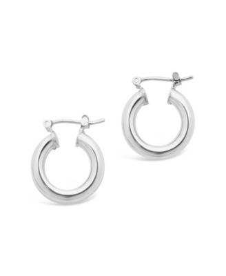Women's Chunky Tube Silver Plated Hoop Earrings, 75"