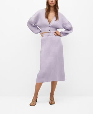 Mango Cropped Pleated Cardigan