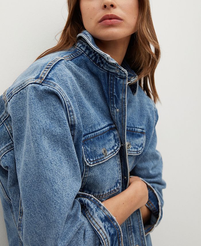 MANGO Pocket Denim Overshirt - Macy's