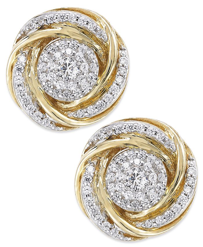 Gold knot earrings 14k Sale