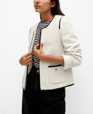 Mango Pocket Tweed Jacket