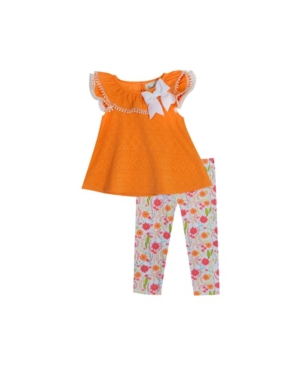 Rare Editions Toddler Girls Eyelet Short Set With Printed Legging Set of 2