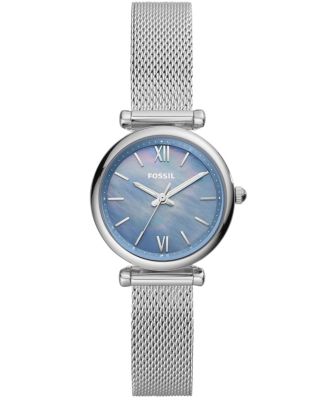 Fossil - Women's Carlie Mini stainless steel 3 hand movement,mesh strap watch 28mm
