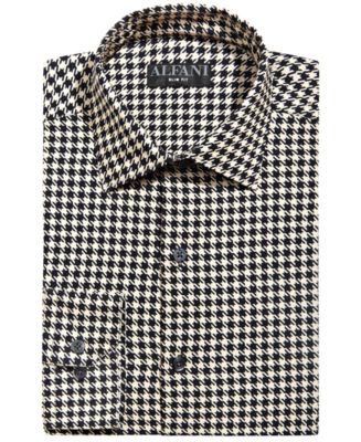 Alfani Men's Slim Fit 4-Way Stretch Houndstooth Dress Shirt