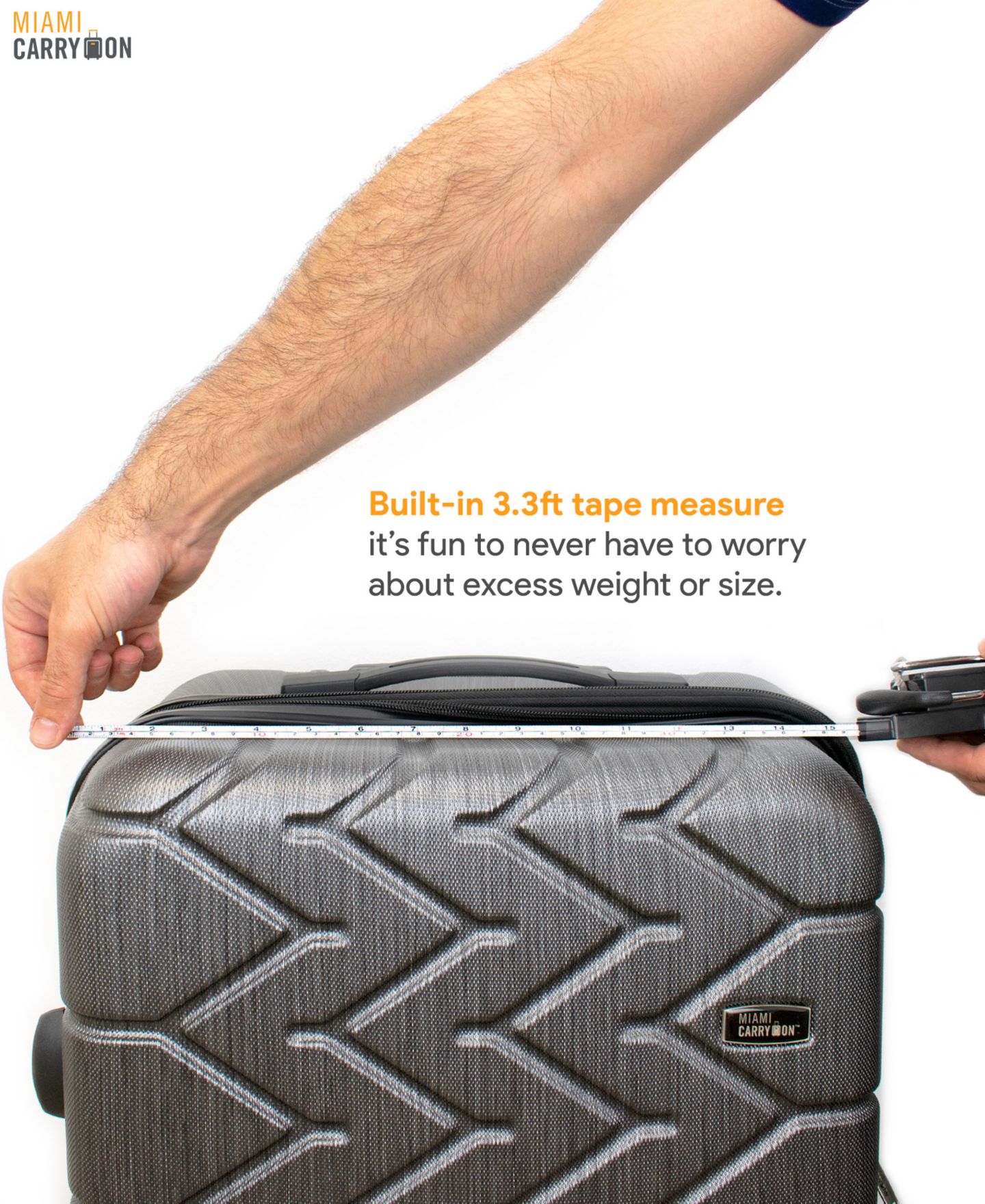 Чемоданы Miami CarryOn Mechanical Luggage Scale with Tape Measure, цвет: Чёрный — фото 4
