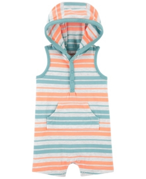 Baby Boys Striped Hooded Romper
