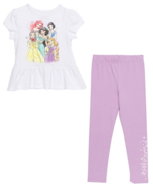 Toddler Girls Princess 2 Piece Short Sleeve Leggings Set