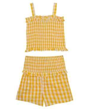 Big Girls Gingham Shorts Set
