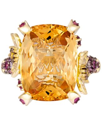 Crazy Collection&reg; Multi-Gemstone (11 ct. t.w.) & Vanilla Diamond (1/4 ct. t.w.) Statement Ring in 14k Gold