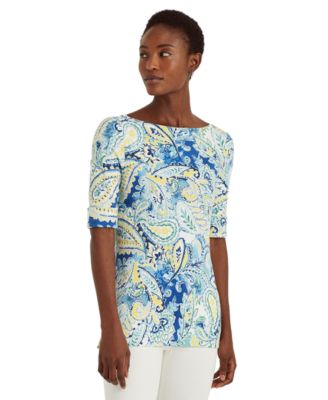 Lauren Ralph Lauren - Boatneck Paisley Top