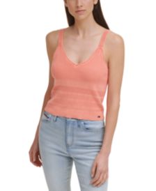 Cotton Sleeveless Rib Tank Sweater Top