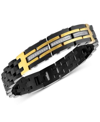 Mens two toned diamond link 2024 bracelet- Macy's